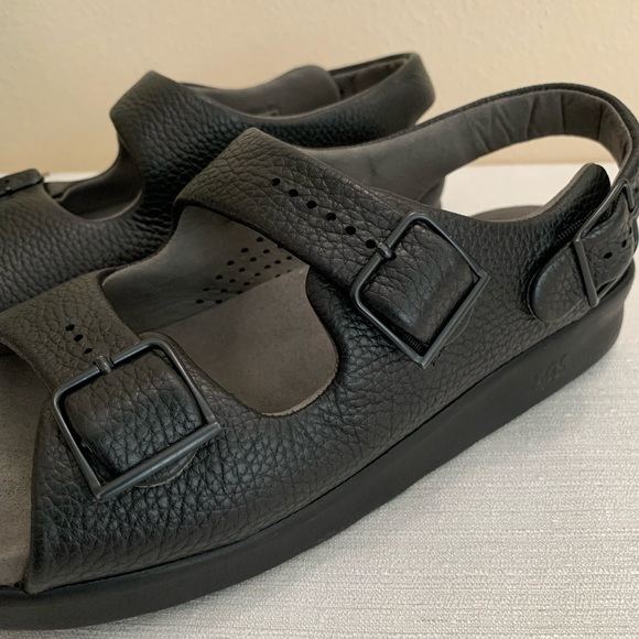 SAS Black Leather Relaxed Heel Strap Sandals Woman’s 11.5N(Narrow) - Picture 10 of 13